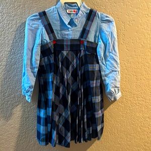 Vintage Coverall Dress two-piece long sleeve Size 6X